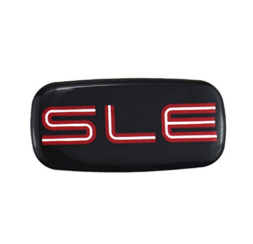Image of 2Pcs SLE Cab Emblems 3D Badge Logo Nameplate Sticker Roof Pillar Replacement for SLE 15036134 Pickup Truck SUV (Red /Black)