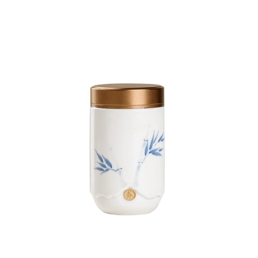 ZengL263NgS tea canister Ceramic Hand-painted Traveling Tea Canister Exquisite Premium Storage Jar For Sugar, Coffee Kitchen Organisation(Blue)