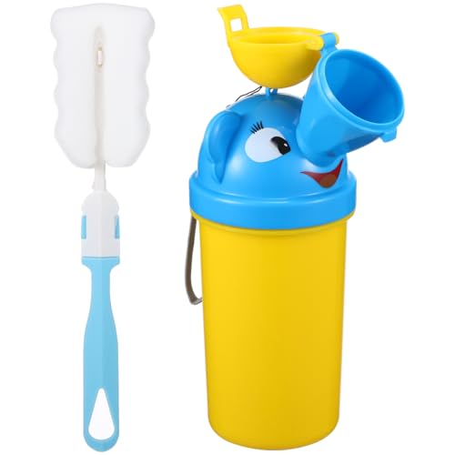 La Mejor Selección de Urinarios que Puedes Comprar On-line. 45 Orinal de viaje portátil para niños con cepillo limpio, inodoro de emergencia urinario higiénico a prueba de fugas para acampar, viajes en automóvil, exteriores, parque 500ml