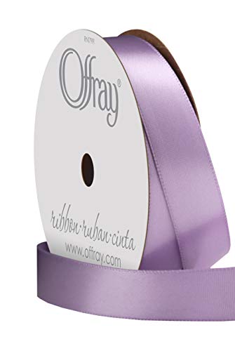 Image of Berwick Offray 361726 5 /8 inch Wide Single Face Satin Ribbon, Iris Purple, 6 Yds