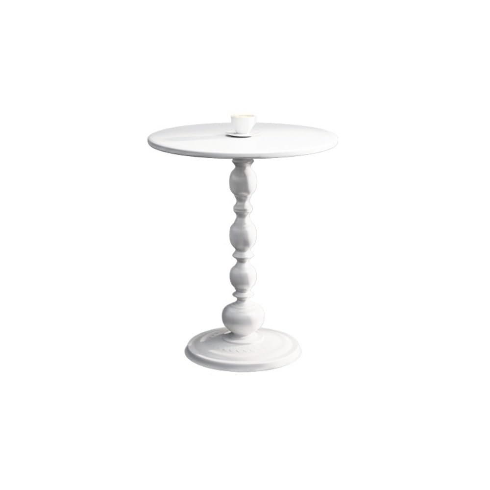 Table basse ronde en métal blanc pour salon et chevet de chambre