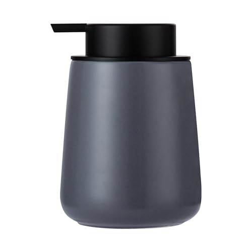 Image of Enra Grey Soap Dispenser,12 oz Ceramic Hand Lotion Dispenser, Refillable Dish Soap Dispenser,Modern Liquid Soap Dispenser for Bathroom,Kitchen with Easy-to-Press Pump (Liquid-Gray)