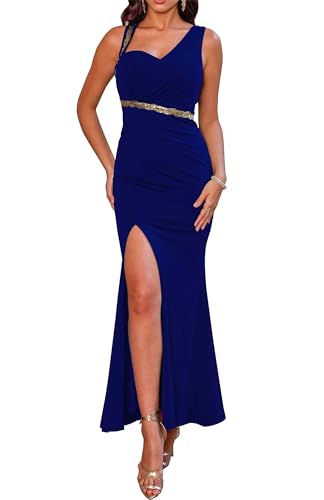 Robe de soirée haute couture une épaule gauche fendue pour bal et grands galas