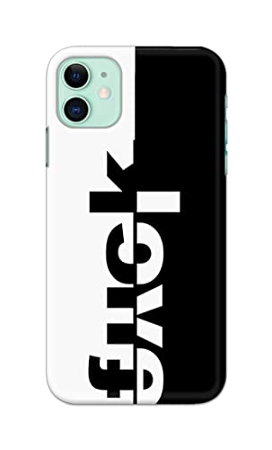 Image of PRINTFIDAA One Words Fukc Love Creative Art Innovative Wonderfull Printed Designer Hard Case for Apple iPhone 11 (6.1 inch), A2221, A2111 Back Cover -(e) RPM1003