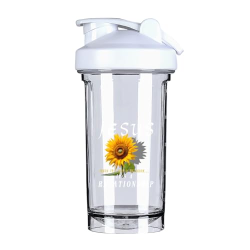 Jesus It's Not A Religion It's A Relationship 18 Ounce Shaker Cup,Fashion Theme Pattern Shaker Bottle Leak-proof Workout Shake Bottles 500ML/18 oz Perfect for Pre Workout-3