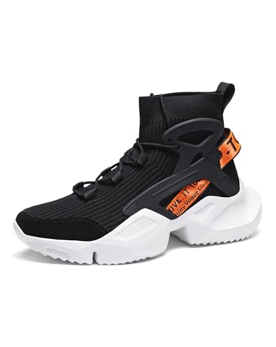 Niepce Inc Streetwear High Top Fashion Men's Knit Chunky Sneakers