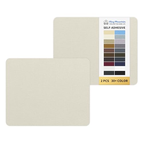 KING MOUNTAIN Canvas Repair Patch 9 x11 Inch 2 Pcs Self-Adhesive Waterproof Fabric Patch for Sofas, Tents, Furniture,Tote Bags, Car Seats (Rice Coffee)