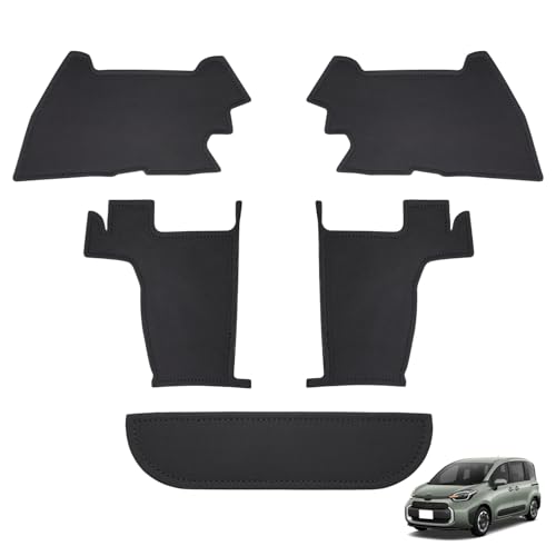 Cartist シエンタ 10系 15系 に適用 キックガード トリムカバー フットサイド 7人乗り専用 二列目シート下部用 シートプロテクター バックキックマット 保護カバー ガソリン車 SIENTA MXPC10G MXPL10G MXPL15G 2022年～現行 車種専用設計 シートバックマット PUレザー 汚れ防止 キズ防止 蹴り防止 内装 カスタム パーツ アクセサリー 5P ブラック