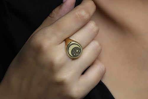 Pièce de Collection bague céleste or 14k pour amateurs d'astronomie - 2