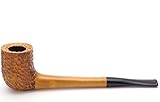 Tobacco Pipe - Model No: 301 Cherrywood - Green Rusticated - Hand Made from Top Quality Woodblock