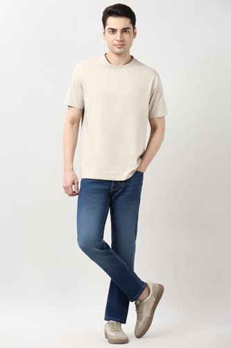 Image of Peter England Men's Slim Tapered Jeans | Denim | Premium | Modern Fit