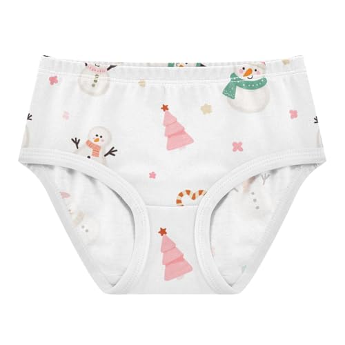 Soft and Breathable Girls' Panties Organic Cotton Toddler Underwear for Baby Girls Snowmen in Sizes 2T,3T, 4T, 5T, 6Y and 8Y