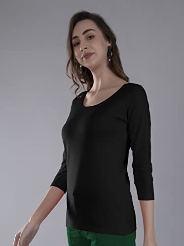 Image of A5017 Women's Scoop Neck 3 /4 Sleeve T-Shirt for Women