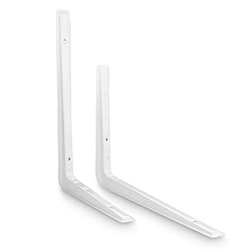 Acrux7 Heavy Duty Shelf Brackets, 10.6 X 7.5 Inch White Wall L-Bracket Supports For Hanging Diy Shelves Metal Steel Heavy Duty For Load Bearing Capacity 110Lbs-220Lbs #TOP3