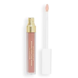 Revolution Pro Vegan Collagen Peptide High Shine Lip Gloss, Nourish, Plump & Hydrate Lips With Hyaluronic Acid & Vitamin E, Cashmere