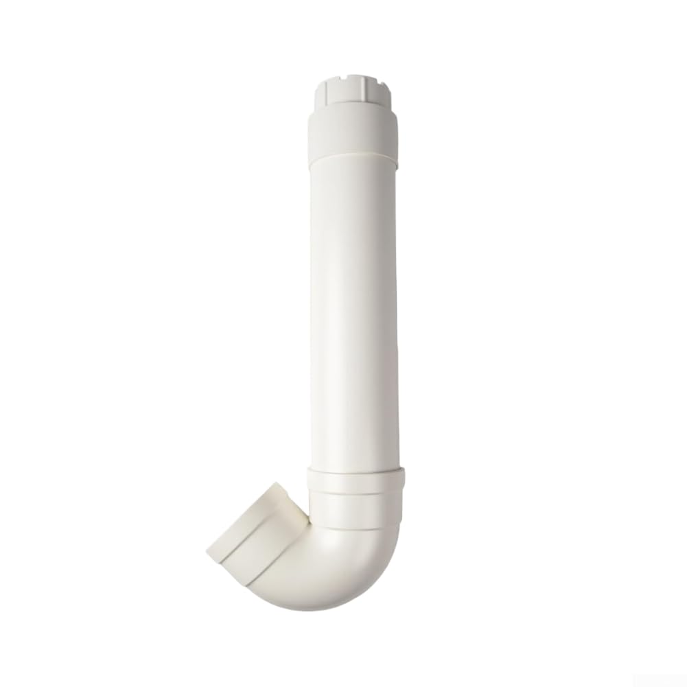 Mangiatoia automatica per polli, tubo in PVC da appendere, design resistente, tubo per mangime per pollame, per fattoria, bianco, 49 cm, kit con morsetti di montaggio, viti e guanti inclusi