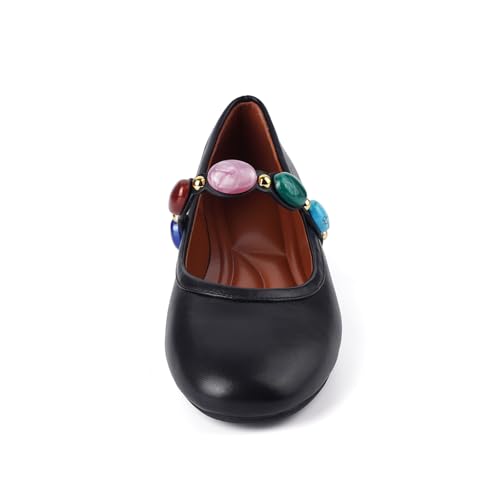 Image of Gothictor Women's Mesh Ballet Flats Round Toe Leopard Mary Jane Shoes Women | Cushioned Comfort, Easy to Style, Buckle Strap, Cheetah Print, Ballerina, Breathable, Wide Width, Non-Slip, Dressy Casual