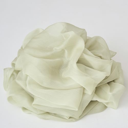 CHUQING Chiffon Tischläufer Hochzeit Tischdeko Stoff Tischdecke Sanftbeige – Ansicht 7