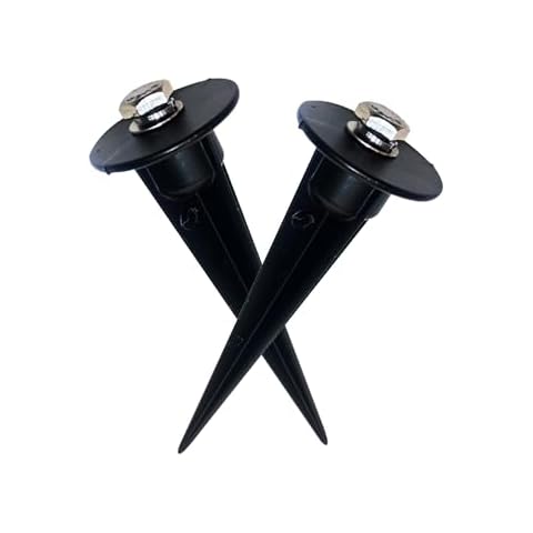 DEMASLED Metal Ground Stake for 10W - 100W LED Flood Light Holder 6.6 in - 10.5 in for Outdoors Gardens and Yard (2, 10.5 inch) Cover