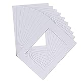 Creative-Idea Picture Mats,10pcs White Paper Board A4 Picture Mat Kit Matting Picture Cut Mount...