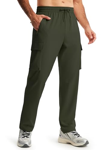 Men's Hiking Pants Cargo Track Athletic Clothing Army Green S