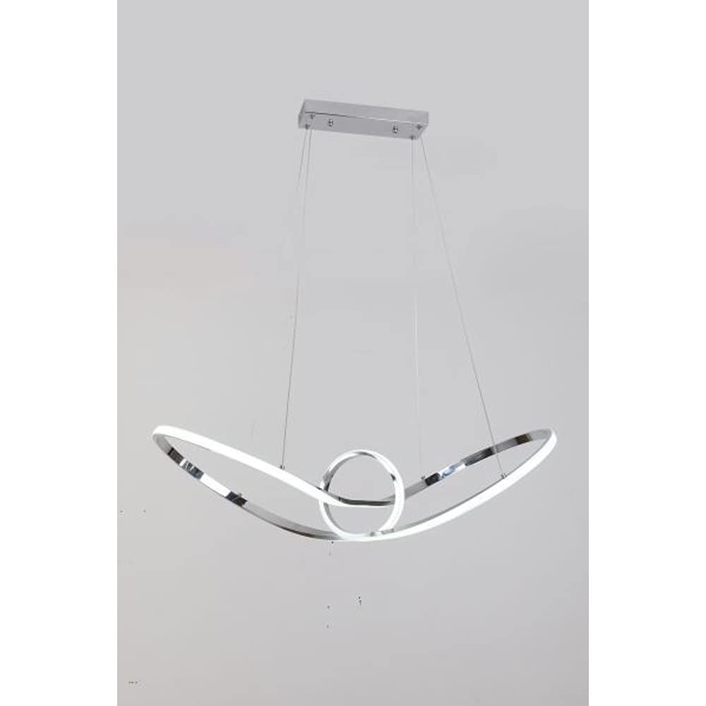 Lampadario LED design moderno a Fiocco in alluminio e PVC - Potenza 38W, 3040Lm, dim. 87x22 cm, lunghezza cavo 110 cm
