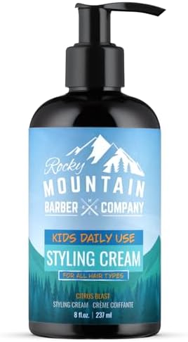 Kids Hair Styling Cream - Made in Canada - Style & Tame Hair in Seconds - Citrus Scent With No Artificial Fragrance - Quick Styling Hair Product with Light Reworkable Hold & Low Shine for Modern Hairstyles - For All Hair Types - 8 oz