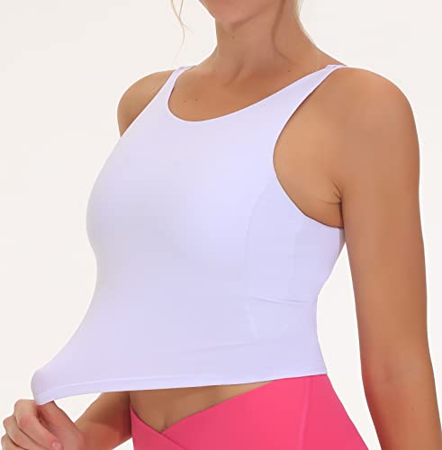 Image of THE GYM PEOPLE Women Sports Bra Sleeveless Padded Running Workout Tank Tops | U-Shaped Beauty Back, High-stretch fabric, Crop design, Sleeveless, Removable pads, Ideal for workout and daily wear