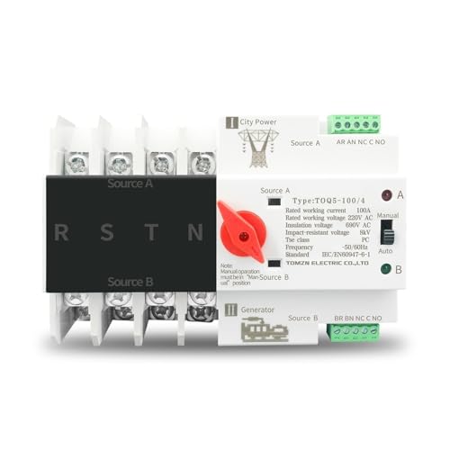 Disjoncteur inverseur de source automatique 4P pour groupe électrogène 125A