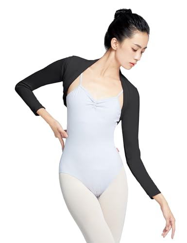 Image of Women's Ballet Shrug Long Sleeve Open Front Bolero Crop Top for Workout /Dance /Daily