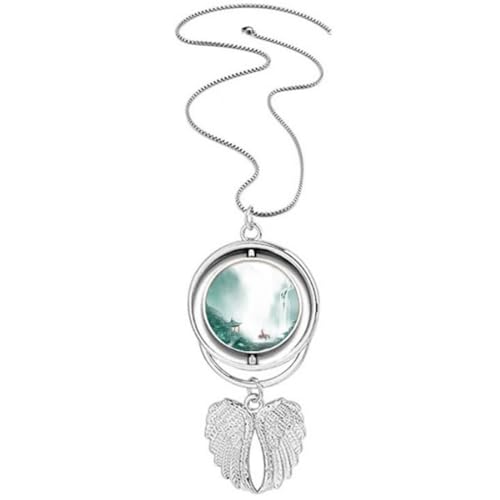 Collier avec pendentif en forme d'ailes d'ange Mountain Rain Mo, un symbole de protection