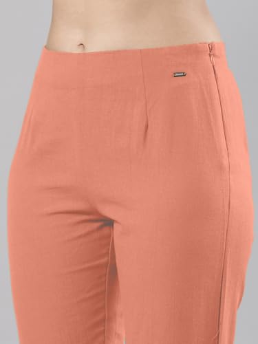 Image of Femmora Comfortable Fit Solid Straight Pant, Breathable Cotton Fabric with Side Zip Button Closure, for Women, Pack of 1