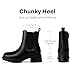 SHIBEVER Women's Chelsea Boots Slip on Chunky Heel Platform Ankle Booties with Lug Sole for Fall Fashion 2025 Size Black 7
