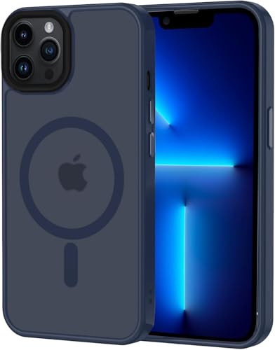 Image of iPhone 13 pro Magsafe Hard Back Case | Matte Design & 360 Protection | Military-Grade Apple iPhone 13 pro Cover | Strong Magnet Back - Blue