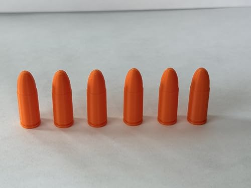 Inert 9mm Dummy Training Rounds, Snap Caps, Orange Polymer Practice Cartridges, 10 Pack