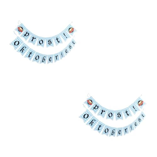MAGICLULU 2 Sätze Oktoberfest biergartengarnitur Kostümbanner Generische Austernschälklammer verstellbare Austern Auster und Block Pole Party-Couplet-Ornament deutsches bierfestbanner Papier