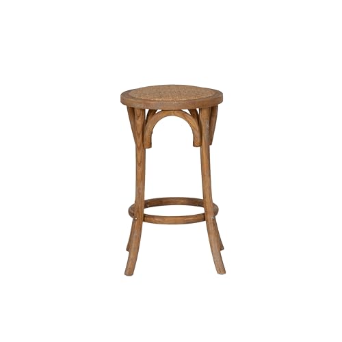 Linon AMZN0539 Bronwyn Natural Rattan Seat Backless Counter Stool thumb #5