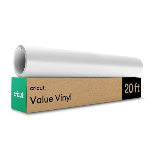 Cricut Value Permanent Vinyl Matte White (12 in x 20 ft) Adhesive Vinyl for Custom Crafts Decals Labels & More - Dishwasher Safe - Cricut Vinyl Works with Cutting Machines Including Maker Explore