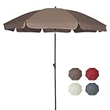 AMMSUN Patio Umbrella 6.5 ft Market Table Umbrella Tilt Steel Pole UPF50+ Protection, Great for Outdoor Garden Backyard (Taupe)