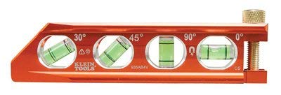 Image of Klein Tools 935AB4V Level, 6-Inch Magnetic Torpedo and Conduit Level with 0 /30 /45 /90 Degree Vials, V-Groove and Magnet Track, High Visibility Orange (Pack of 1)