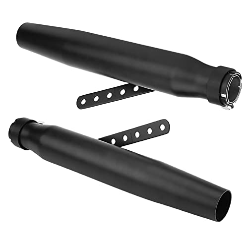 Tuyau de Silencieux D'échappement de Moto Noir Style Rétro échappement Plus Lisse pour la Plupart des Modèles de Motos de 39-46mm de Diamètre (peinture en...