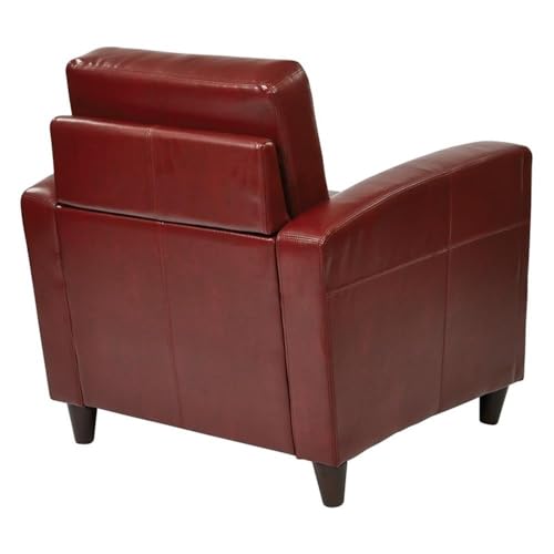 Sillón tapizado piel sintética rojo moderno miniatura 6