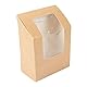 100 Stück - Boxen für Tortilla, mit Fenster ’Thepack’ 220 g/m2 + Opp, 9,2 x 5,1 x 9,2/12,5 cm, natürlich, gewellter Nano-Mikro-Karton, 100 Stück