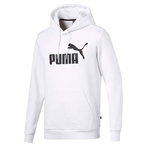 PUMA Ess Hoody FL Big Logo, Felpa Uomo, Bianco