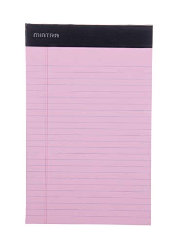 Image of Mintra Office Colorful Legal Pads - Includes 2 Blue, 2 Pink, and, 2 Green Writing Pads, Micro Perforated Lined Sheets, Ideal for Professional & Personal Use, 5 inchx8 inch Narrow Ruled, 6 pack Basic Pastel