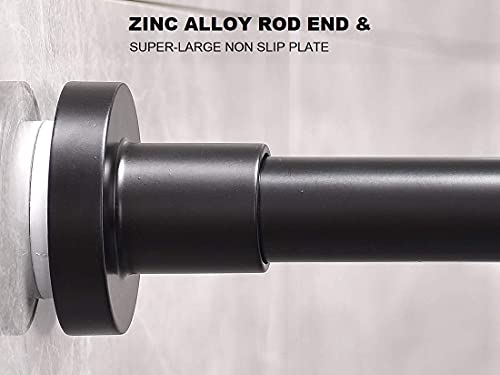 BRIOFOX Shower Curtain Rod 43-73 Inches Matte Black, Never Rust and Non-Fall Down Spring Tension Rod, Stainless Steel - Thumbnail 5