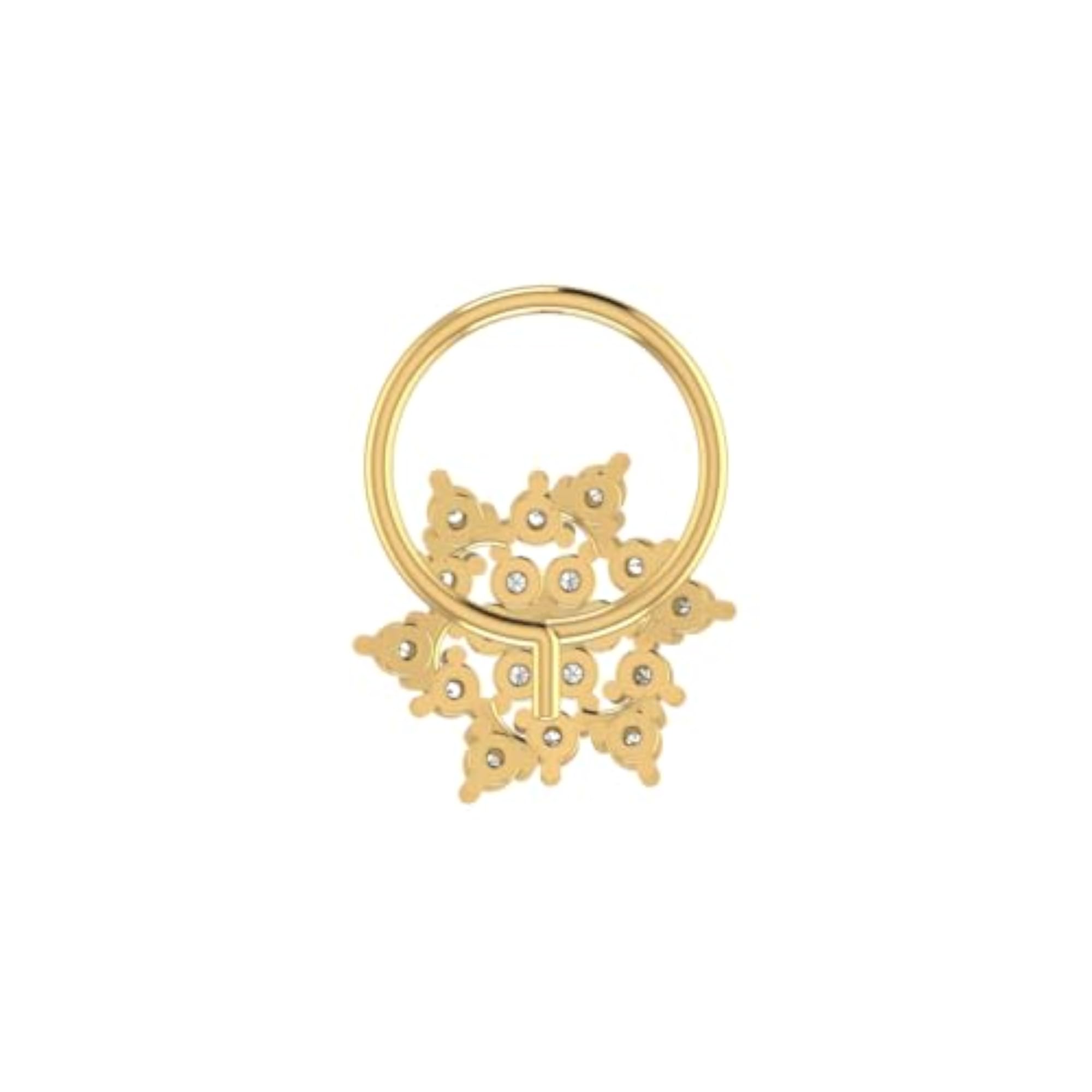 Women's 9K BIS Hallmarked Yellow Gold Stud Nosering
