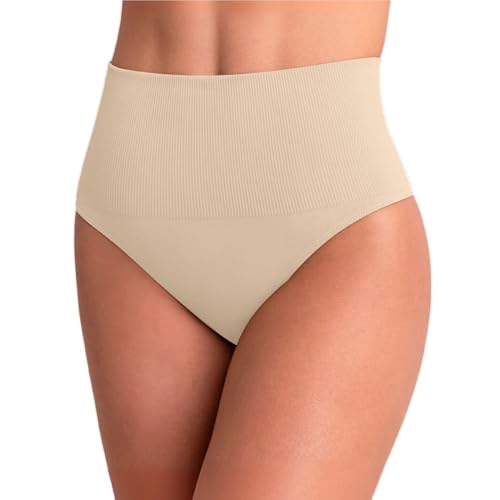 LUPO Loba Calcinha Modeladora Sem Costura Cintura Alta Reduz Medidas, Natural Peach, P