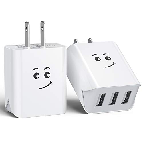 素直な虹 USB 充電器 USB コンセント 【2個セット PSE認証済】 ACアダプター 3ポート3.1A iPhone/Xperia/Samsung Galaxy/Android 等のUSB機器対応 (ホワイト)
