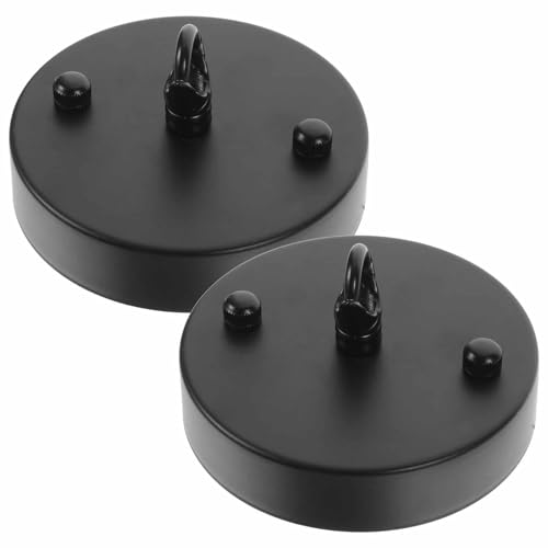 HOLIDYOYO 2 Pezzi Rosone Lampadario Soffitto Nero Copri Rosone Resistente Portante per Lampade Sospensione e Plafoniere Accessorio Fissaggio Soffitto per Lampadari Interni